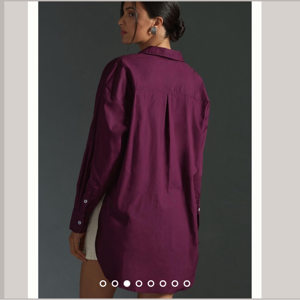NWT! Anthropologie Maeve The Bennet Oversized Cotton Buttondown Shirt 1X - Picture 5 of 12
